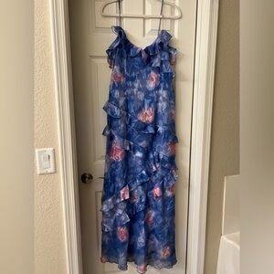 Boohoo Blue and Pink Dress